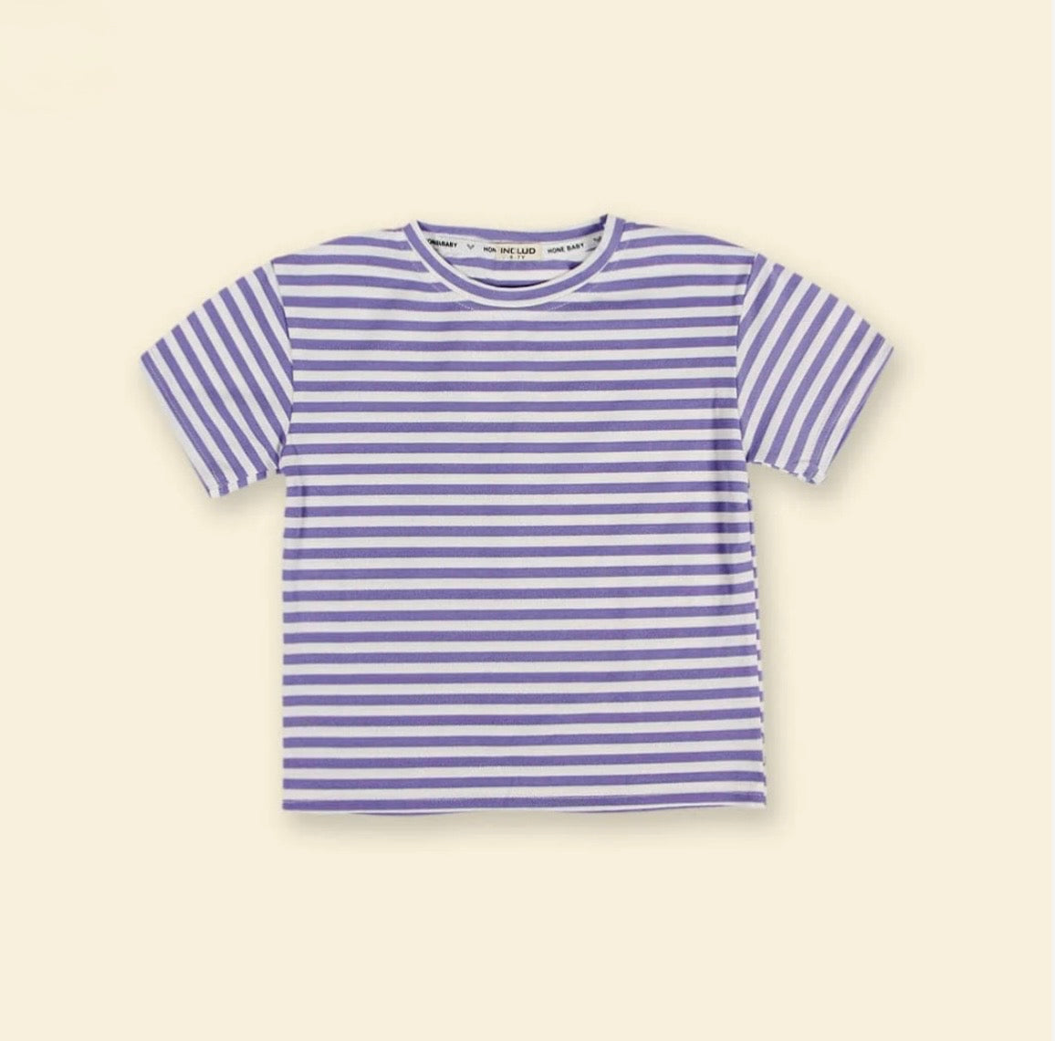 Girls striped T-shirt with dungaree set