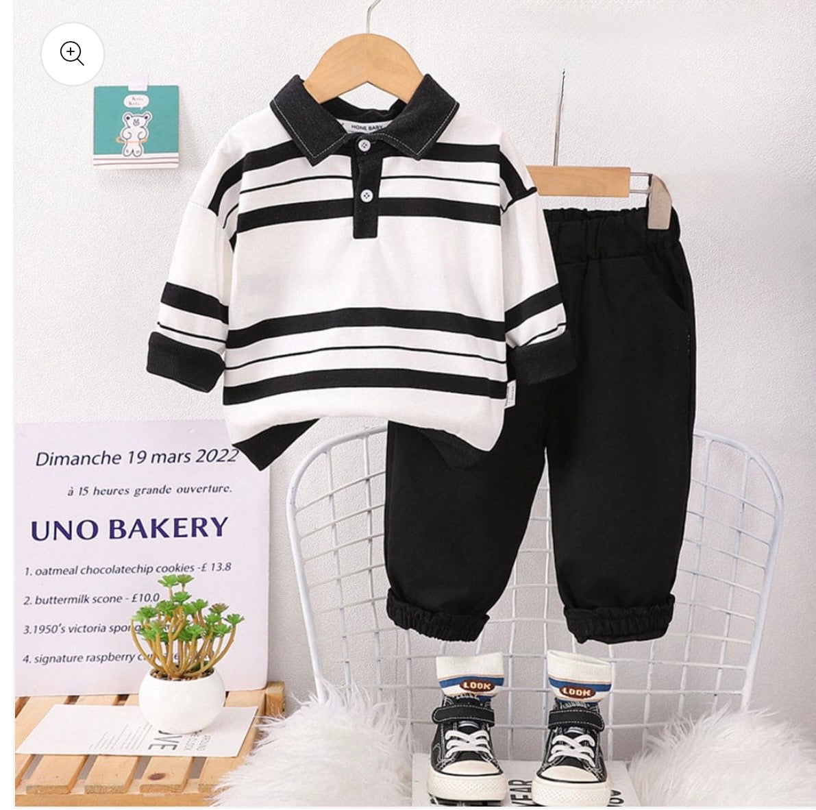 Boys polo T-shirt with trouser set
