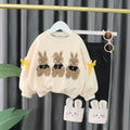 Girls white bunny sweatshirt with pant set