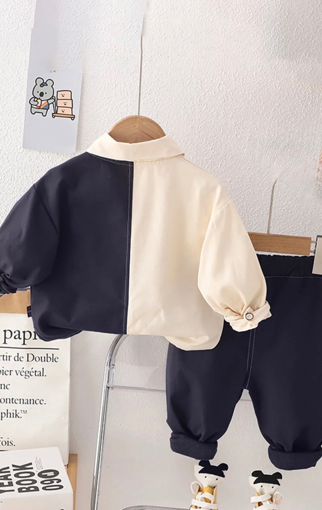 Boys long sleeves shirt with trouser