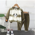 Boys Little Panda Sweatshirt With Pant Set