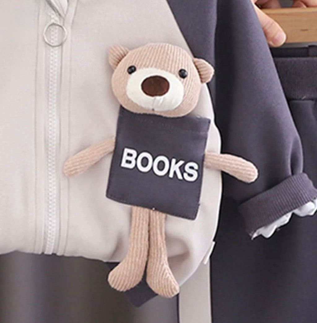 Boys teddybear track jacket with pants set